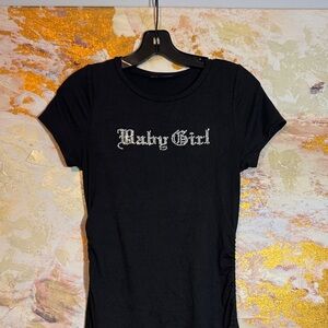 Black 'Baby Girl' Bodycon Dress Y2K